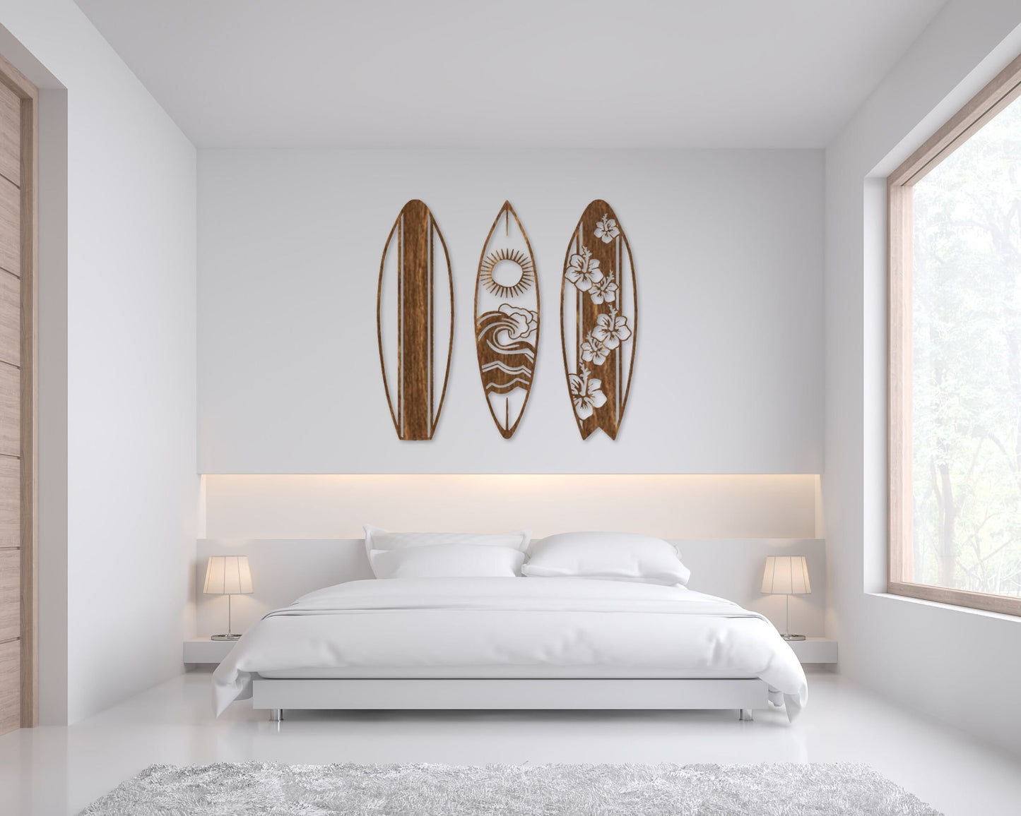 Tropical Surf Board Design - 3 Panel