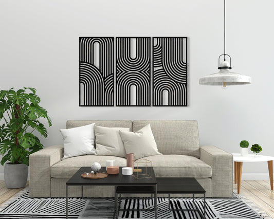 Bauhaus Style Wall Art - 3 Panel