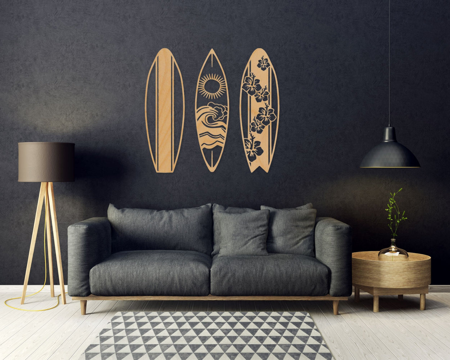 Tropical Surf Board Design - 3 Panel