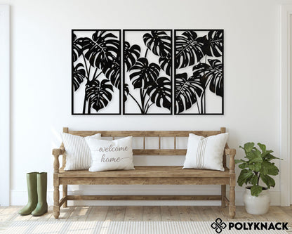 Tall Monstera Leaf - 3 Panel