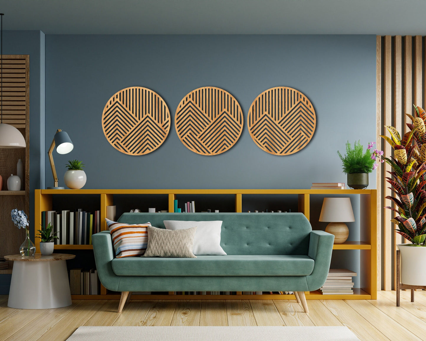 Geometric Mountain Wall Art - 3 Panel