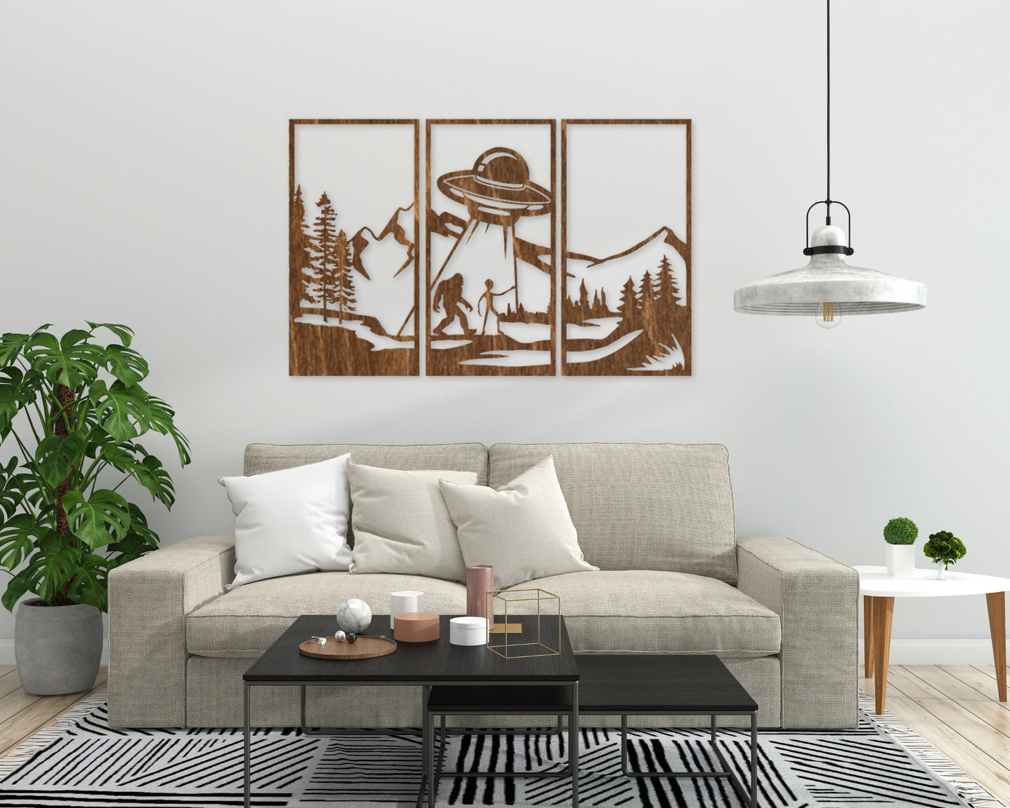 Bigfoot With UFO Design