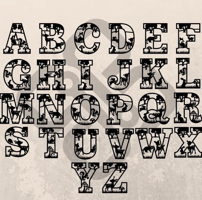 Double Layered Animal Themed Letters