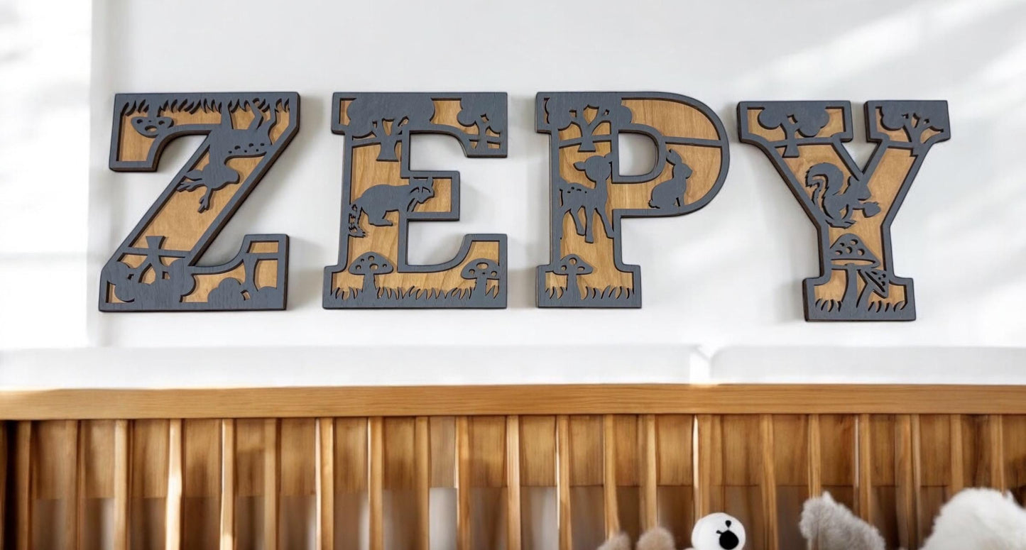 Double Layered Animal Themed Letters