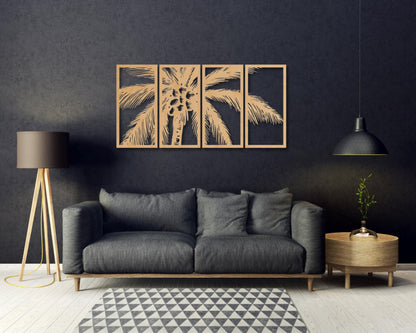 Tropical Palm Tree - 4 Panel