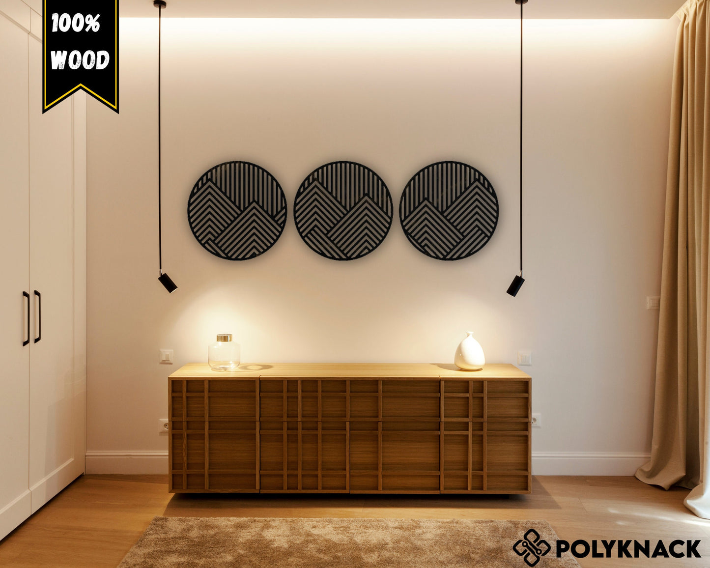 Geometric Mountain Wall Art - 3 Panel