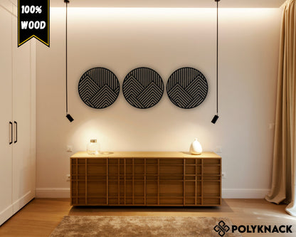 Geometric Mountain Wall Art - 3 Panel
