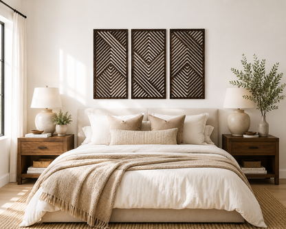 3 Panel Geometric Design - Modern Abstract Style