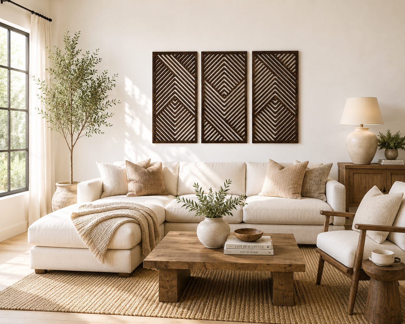 3 Panel Geometric Design - Modern Abstract Style