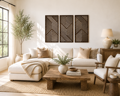 3 Panel Geometric Design - Modern Abstract Style