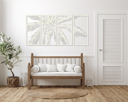 Tropical Palm Tree - 4 Panel