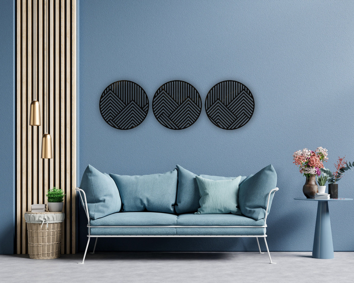 Geometric Mountain Wall Art - 3 Panel